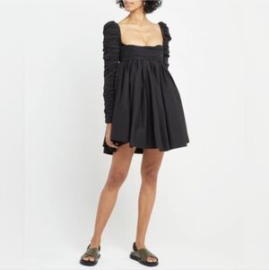 Few Moda (NWT) Structured Dress Black Babydoll Pleated Mini Size XS